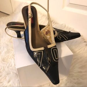 Lisa & Vicky kitten heel sling backs